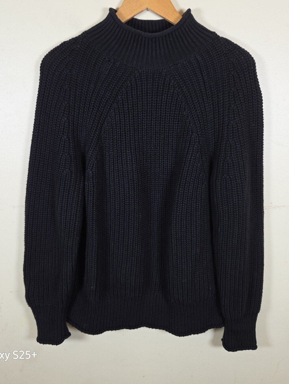 J. Crew ribbed Mock neck sweater Heavy Gauge Knit Black Size Medium